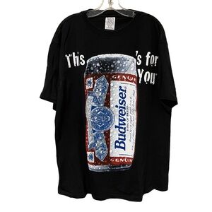Vintage 90's Budweiser This Buds For You Single Stitch Black Tee